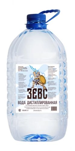 Дистиллированная вода 5 литров "ЗЕВС" от магазина Vitarel