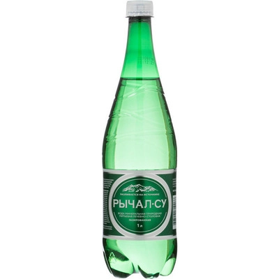 Вода "Рычал-Су" 1 литр, минеральная газ, пэт, 9 шт. в уп.